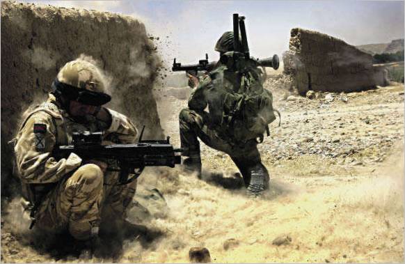 Afghanistan. Britse en Afghaanse soldaten vechten tegen de Taliban